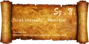 Szalisznyó Nesztor névjegykártya